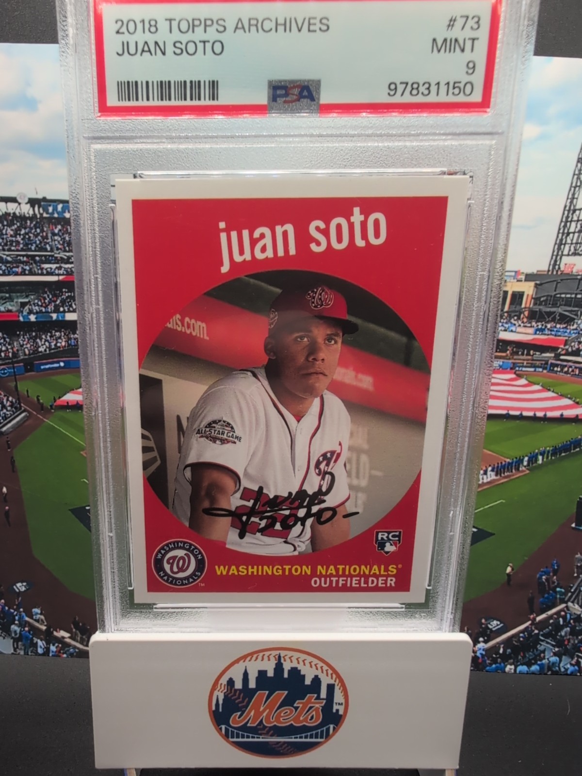 2018 Topps Archives Juan Soto Mets RC Rookie #73 MINT PSA 9