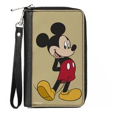 Disney Wallet, Zip Around, Mickey Standing Pose Yellow, Vegan Leather