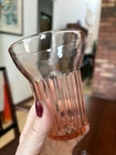 6 HOCKING DEPRESSION GLASS PINK QUEEN MARY WATER JUICE GLASSES TUMBLERS RIBBED