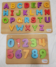 Chuckle  Roar 2pk. Wood Puzzles ABC's  123's