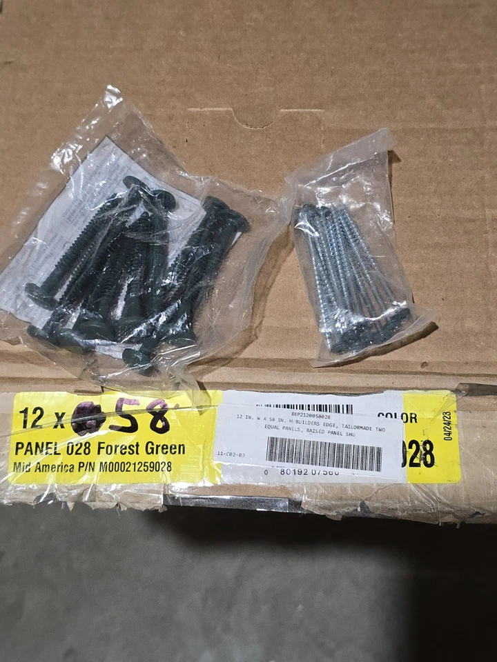 Mid America Raised Panel Vinyl Shutters - 12 x 58 028 Forest Green ***READ*** - Image 4 of 4