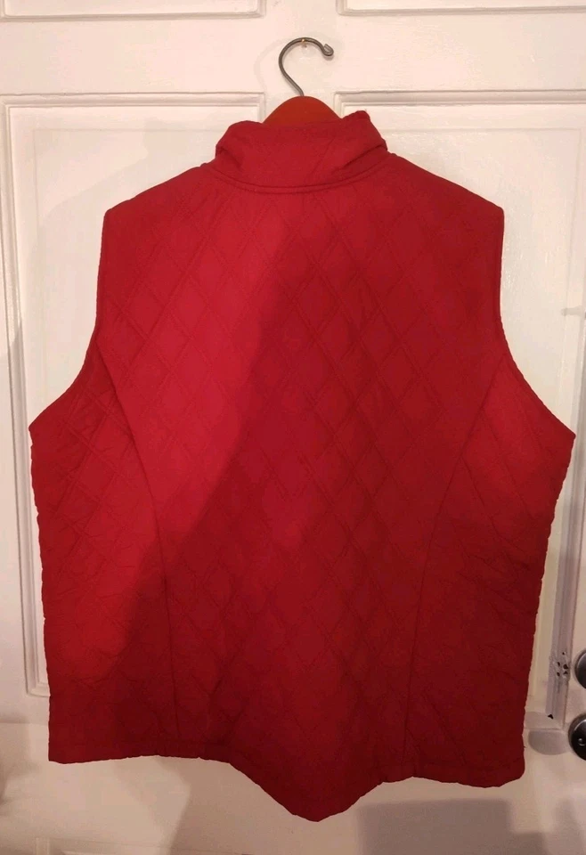 Chaleco acolchado rojo con cremallera completa Real Clothes Salon Z para mujer talla 20 Foto 3 de 3