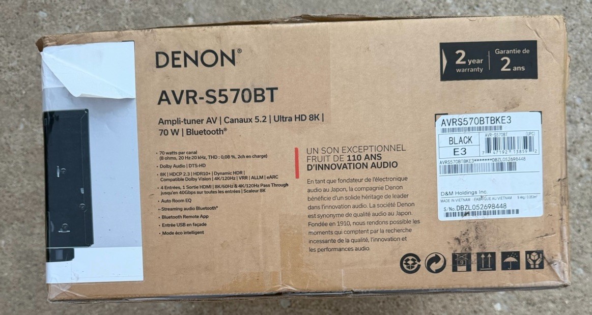 Denon AVR-S570BT 5.2 Channel 70W Receiver for sale online | eBay