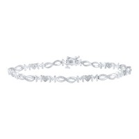 Sterlingsilber Diamant 5Mm Herz & Unendlichkeit Mom Tennis Armband 1/4 Ct 18.4Cm
