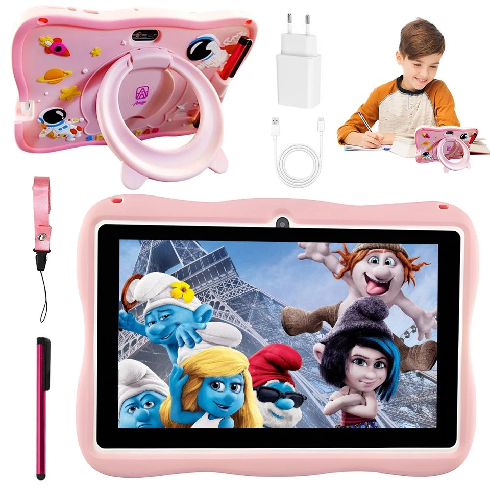 Kinder Tablet 7 Zoll Android 14 System 4GB RAM 64GB ROM Dual Kamera WLAN Gift - Bild 2 von 4