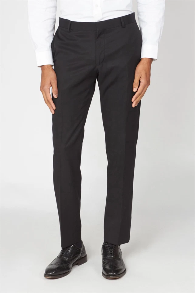 Ben Sherman Black 3 Three Piece Suit Wool Slim Fit Lightweight Work Business Men - Image 3 of 4