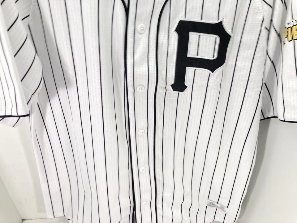 Pittsburgh Pirates Dynasty Jersey Men Large White Stripe Button Short Sleeve New - Image 3 of 4