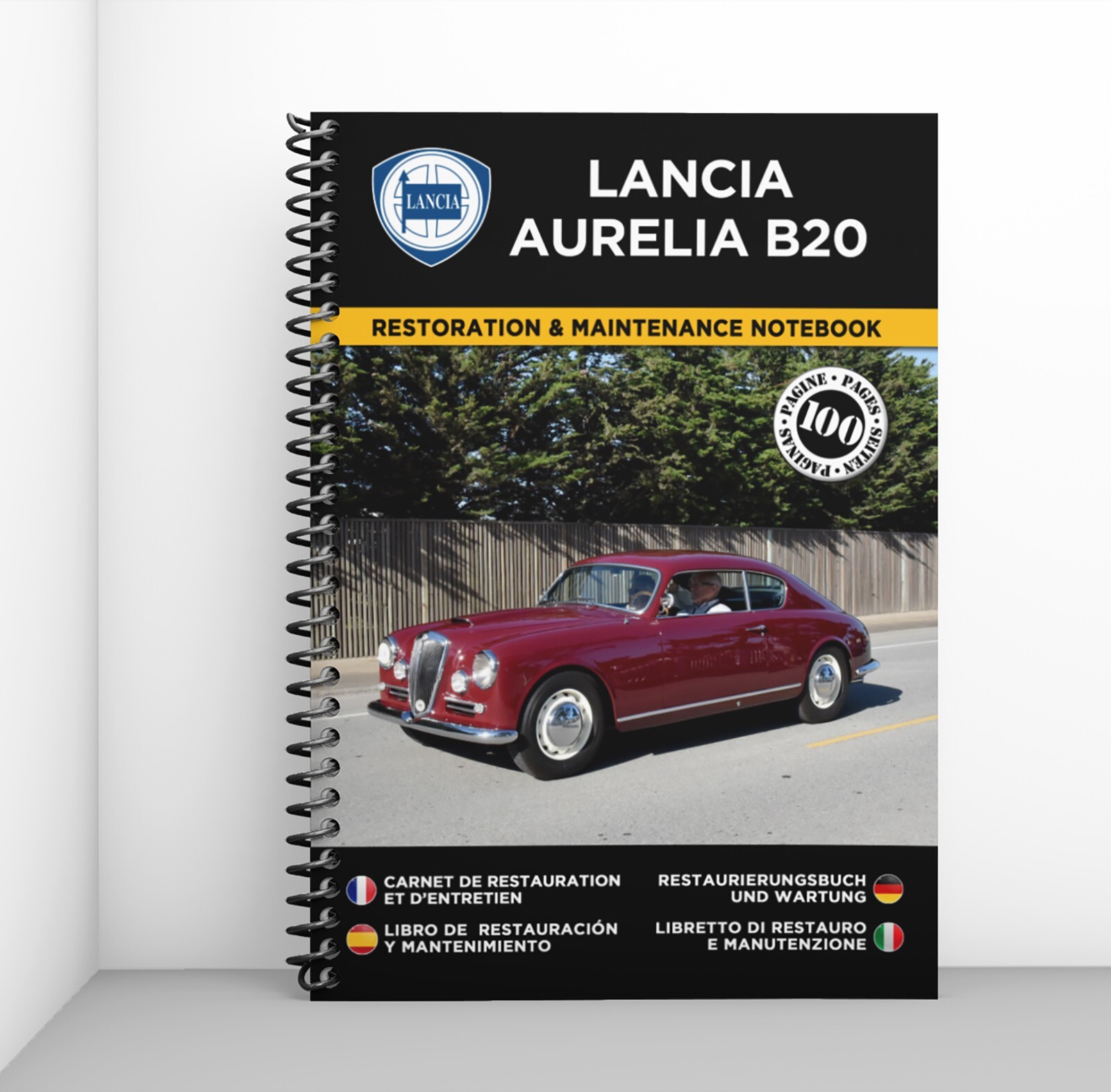 Carnet d'entretien Lancia Aurelia B20 cahier de suivi de restauration pour voiture de collection