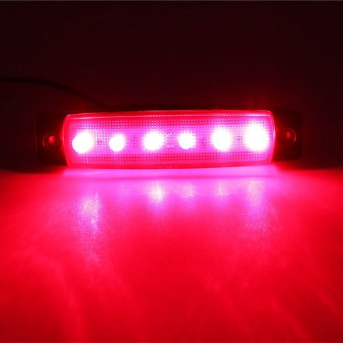3.8” 6LED White Amber Truck Side Marker Light Trailer Bus RV Clearance 12V-24V - Picture 19 of 23