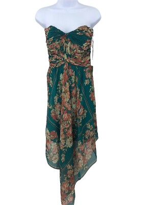 Botanical Floral Handkerchief Hem Dress Sz 14 Pearl Georgina Chapman of Marchesa