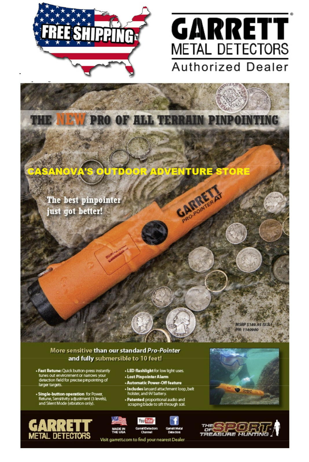 Waterproof + Holster  Free Ship