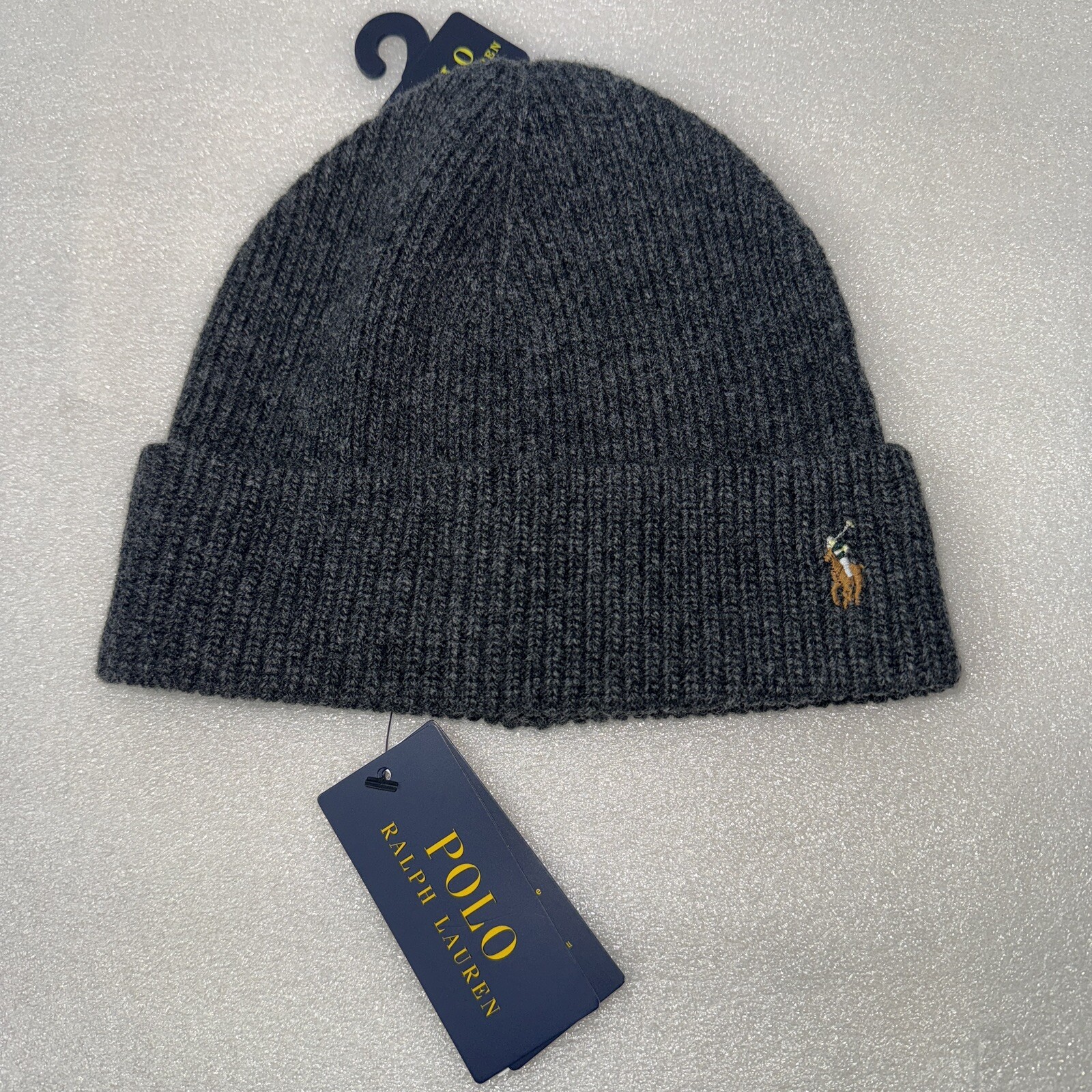 Polo Ralph Lauren Signature Pony berretto misto lana nuovo con etichetta ��