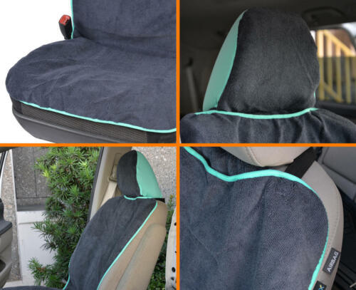 Car Towel Seat Cover Full Set Front and Rear Covers - Sweat Resistant Mint Trim - Bild 10 von 10