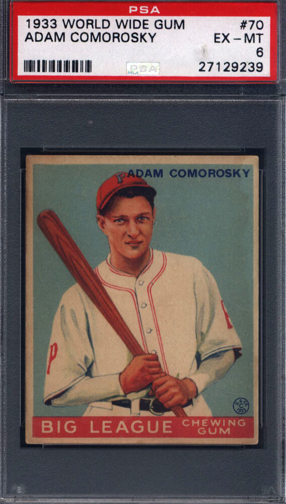 1933 Goudey World Wide Gum #70 Adam Comorosky Pirates PSA 6