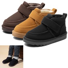Boys Girls Little Kids Ankle Boots Faux Suede Fur Lined Chukka Boots Snow Boots