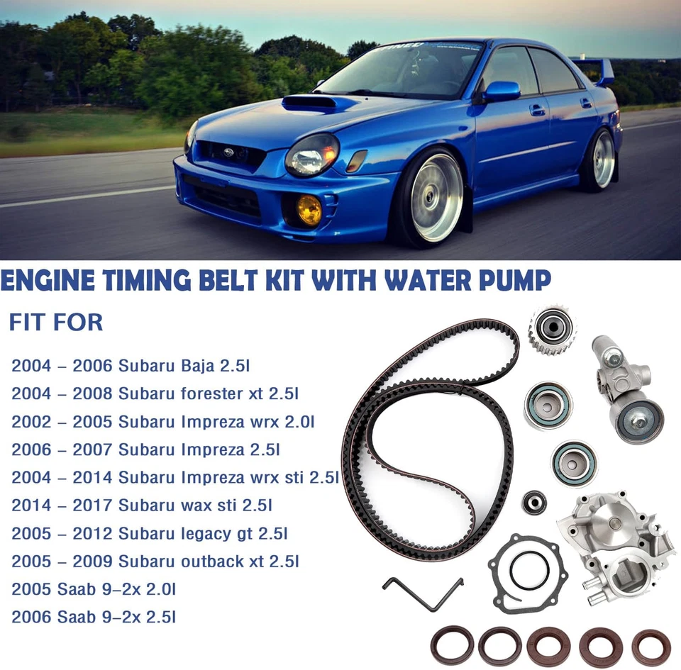 Kit de bomba de agua con correa de distribución para Subaru Impreza WRX Outback XT BAJA 2004-2017 2,5 L Foto 2 de 4