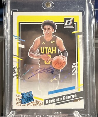 Keyonte George 2023-24 Donruss Rated Rookie Auto No. 286 - JAZZ | eBay