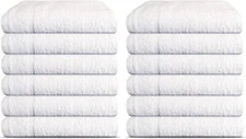 WHITE SALON TOWEL 15 x 25 INCHES MEDIUM GYM SPA HAND TOWELS 100% COTTON
