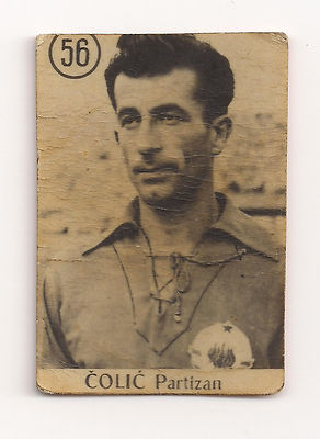 Ratko Colic - FC Partisan Belgrade  Yugoslavia Football Card - 1950s rare