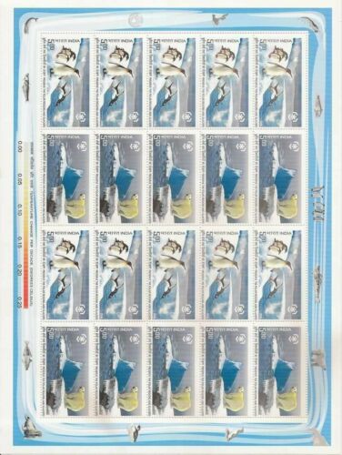 India 2009 International Polar Year Bear Penguin Map Animals Sheetlet MNH - Picture 2 of 2