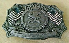 NRA Belt Buckle 125 Years 1871 1996 Pewter National Rifle Association of America