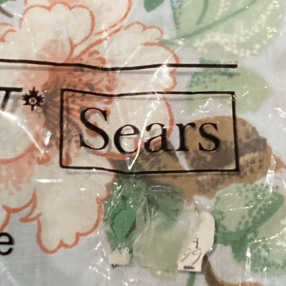 Vintage Sears Twin Bedding Set Flat Fitted Sheets Pillowcase Blue Floral New - Image 2 of 4