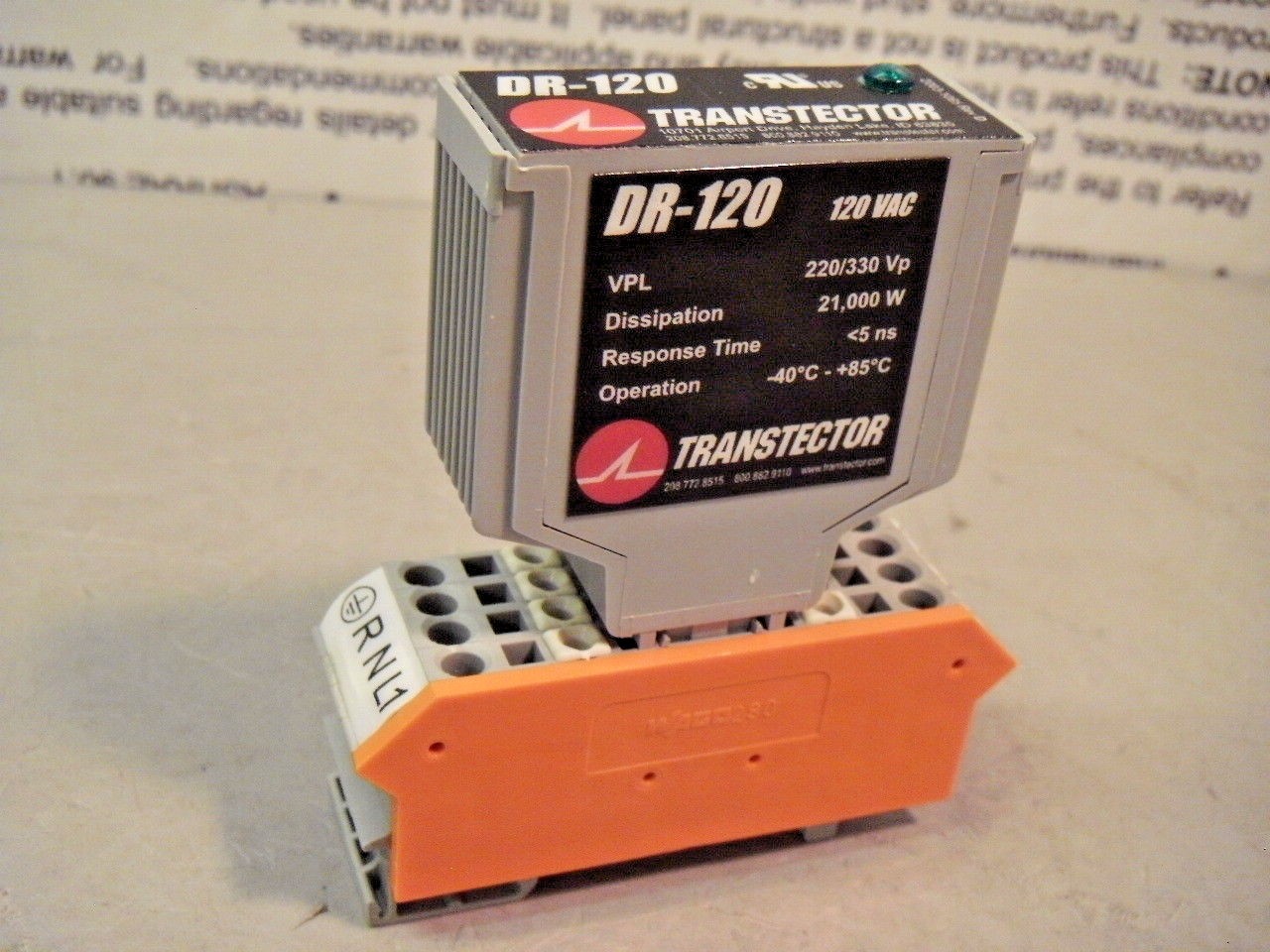 Transtector DR120 DIN Rail Mount 120VAC Surge Protector eBay
