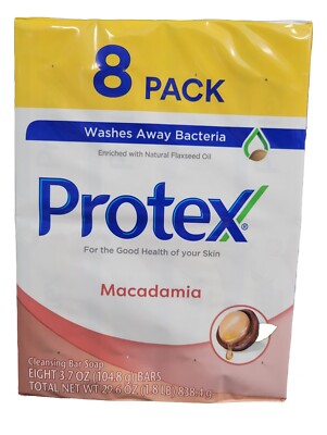 (8 Bars 3.7 oz.) PROTEX MACADAMIA ANTIBACTERIAL SOAP BAR JABON Family PK