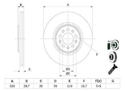 Original BOSCH Bremsscheibe 0 986 479 F66 für Jeep