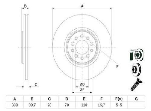 Original Bosch Bremsscheibe 0 986 479 F66 FüR Jeep-image