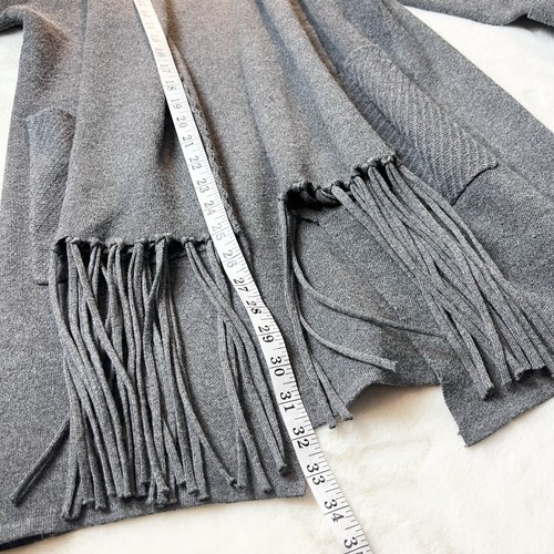 Kerisma Cardigan Open Front Fringe Pockets Lagenlook Oversized Soft Sz M #G627 - Picture 11 of 12