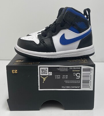 Jordan 1 Mid ''Game Royal'' White/Racer Blue-Black 640735 140  TODDLER S-5C
