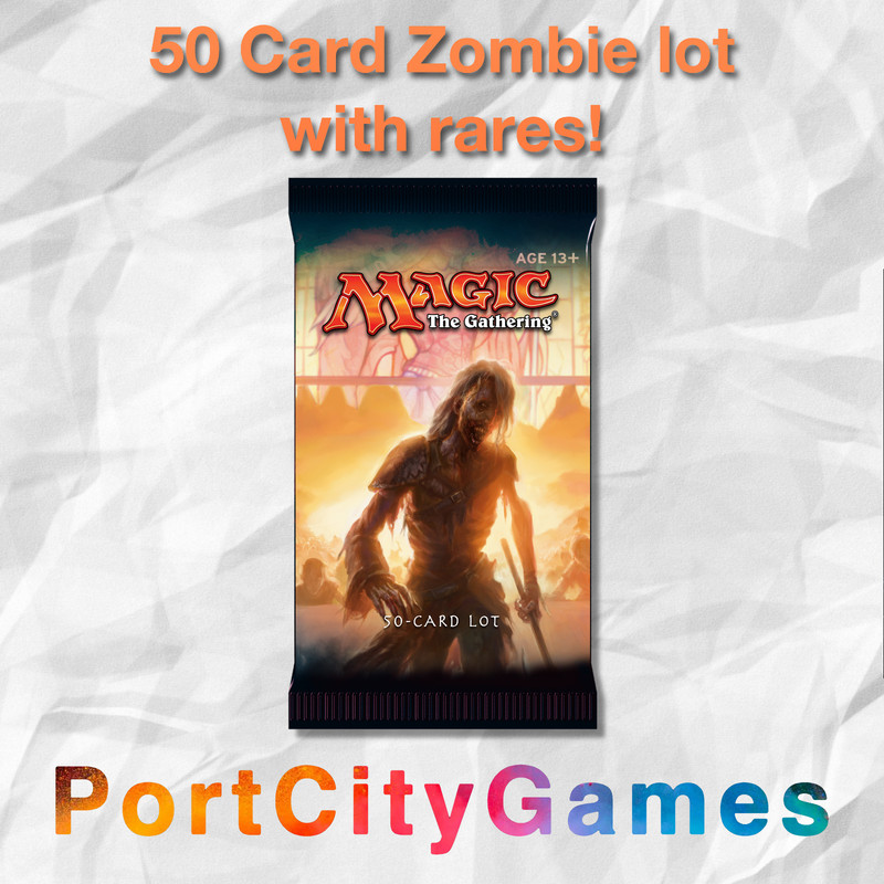 50 Card Zombie lot Magic MTG w/ Rares + FREE bonus Rares & Booster Packs!