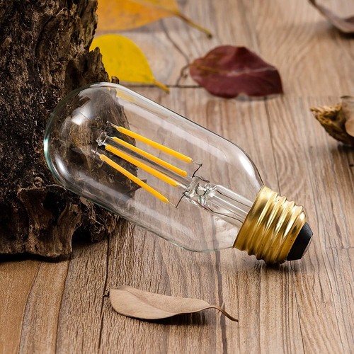 4Pack LED T14 Filament Light Bulb, E26, 5W(40W), Clear, 2700K, 450LM - Picture 4 of 9