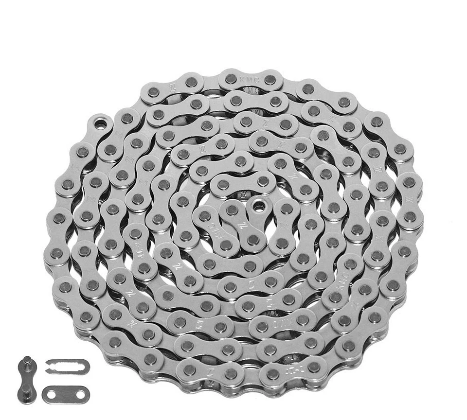 KMC Single Speed BIKE CHROME Chain 1/2 x1/8 x112 LINK Cruiser FIXIE BMX.