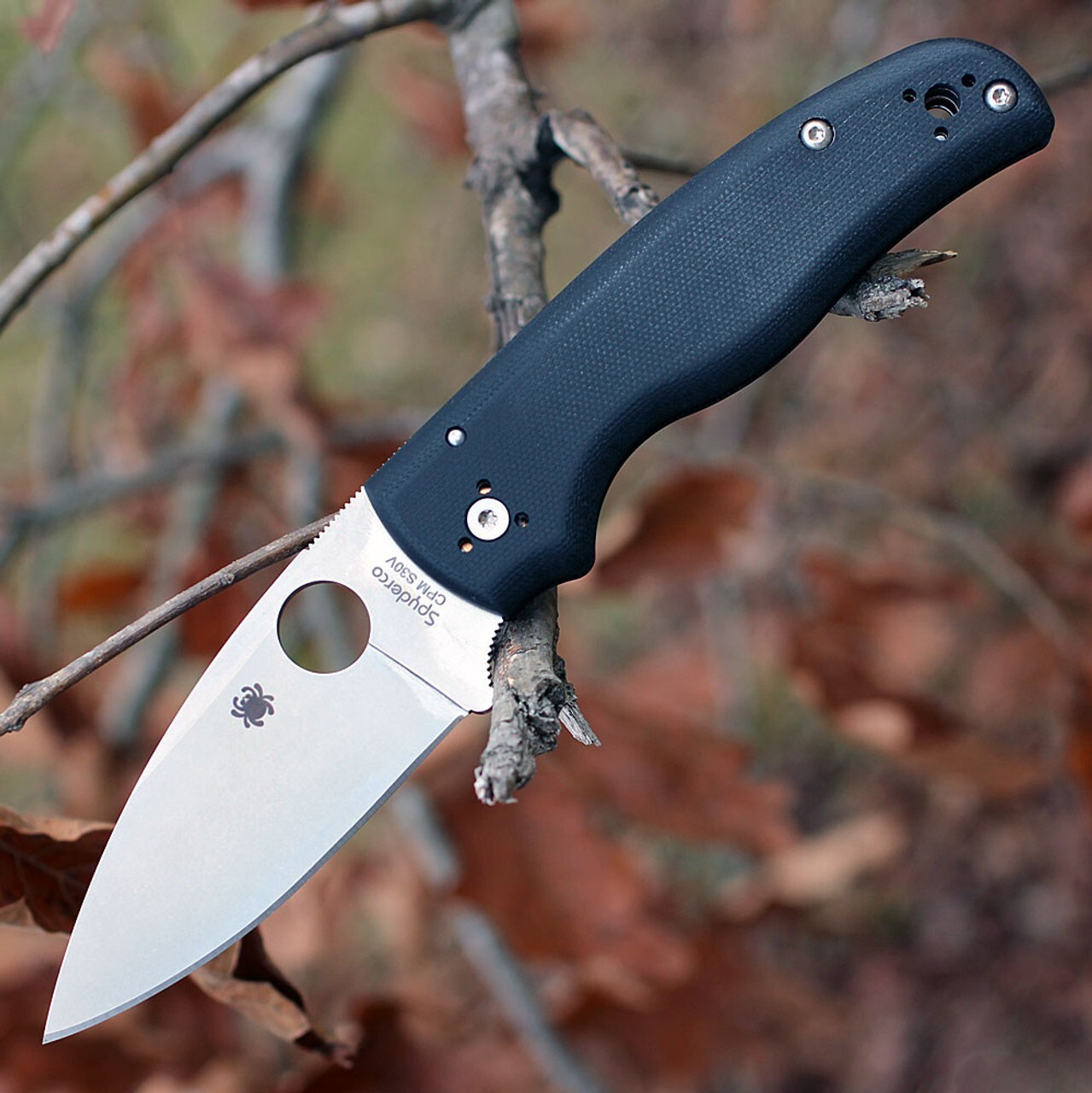 SPYDERCO SHAMAN COMPRESSION LOCK FOLDING KNIFE BLACK G10 CPM-S30V SS C229GP