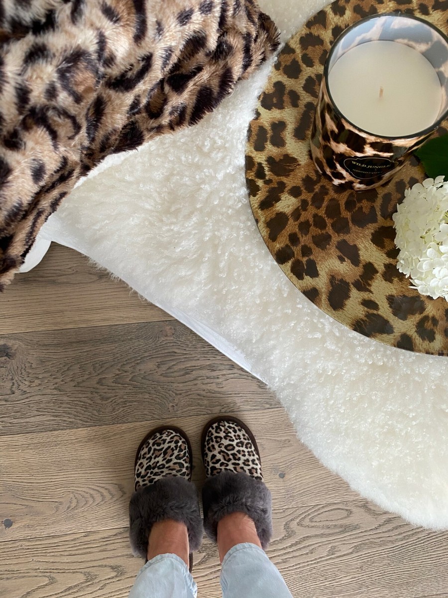 Zapatillas De Casa De Piel De Oveja Para Dama Safari