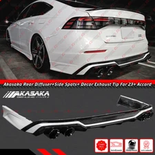 FOR 2023-25 ACCORD AKASAKA REAR DIFFUSER + PEARL WHITE CORNER SPAT + EXHAUST TIP