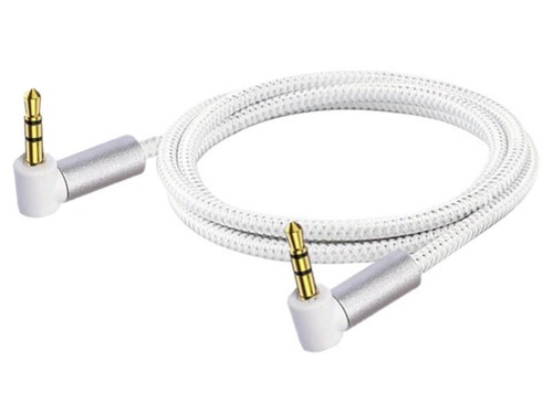 3.5mm TRS Male to 3.5mm Angled Male Auxiliary Audio Braided Extension Cable - 第 2/3 張圖片