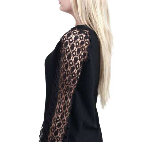 Winter Womens Pullover Casual Balloon Long Sleeve Round Neck T-shirts Blouse Top - Picture 9 of 14