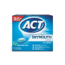 Dry Mouth Lozenges 36 Ct Soothing Mint Xylitol Breath Freshener Oral Moisturizer