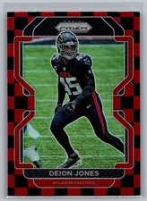 Deion Jones 2021 Panini Prizm BLACK RED CHECKER #328 Football Card NFL Falcons
