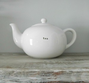 Pottery Barn Coffee House White Tea Pot Farmhouse Kitchen Ebay