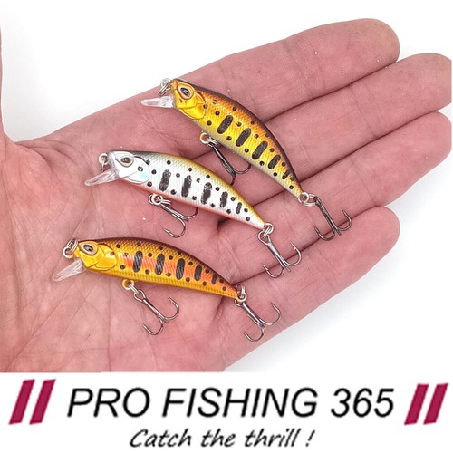 3 x Mini Countdown Sinking Minnows Trout Perch Chub Pike Lures FREE DELIVERY - Picture 2 of 14