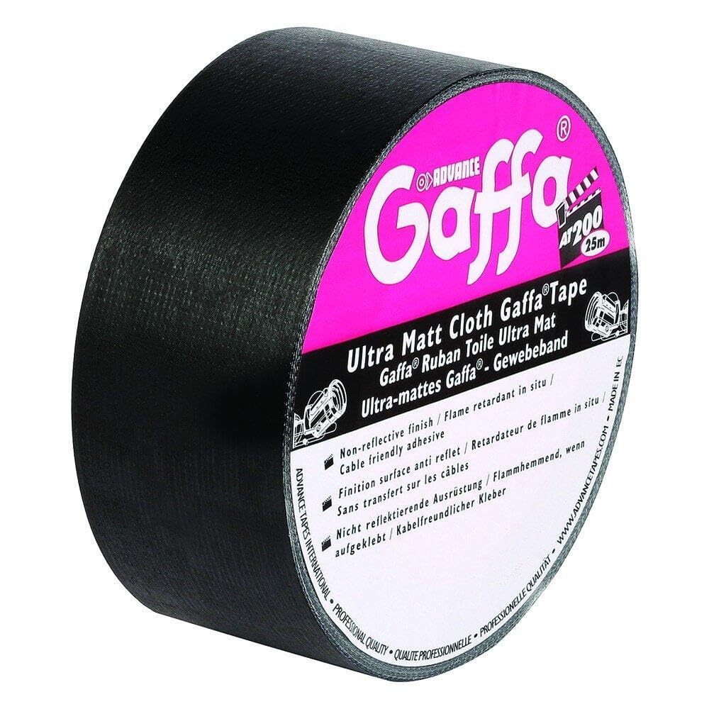 Advance Tapes 5805 BLK - Nastro Adesivo Gaffer opaco nero 50mm x 50m (P7X)