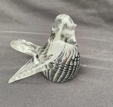 Glass DOVE Hand Cooler Signed Crystal Paperweight Figurine Konstglas Ronneby