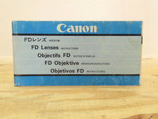 Vintage Canon FD Lenses Instructions Manual / Booklet