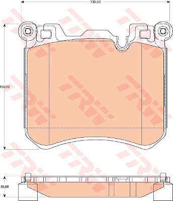 Brake Pad Set, disc brake for BMW ROLLS-ROYCE TRW GDB1826 - Picture 2 of 4
