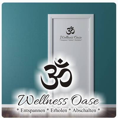 Tür Aufkleber Wellness Oase Ohm Om Entspannen Erholen Badezimmer Wandtattoo T567