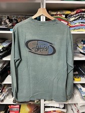 Vintage 80s 90s STUSSY Single Stitch Long Sleeve T Shirt USA Made Green L